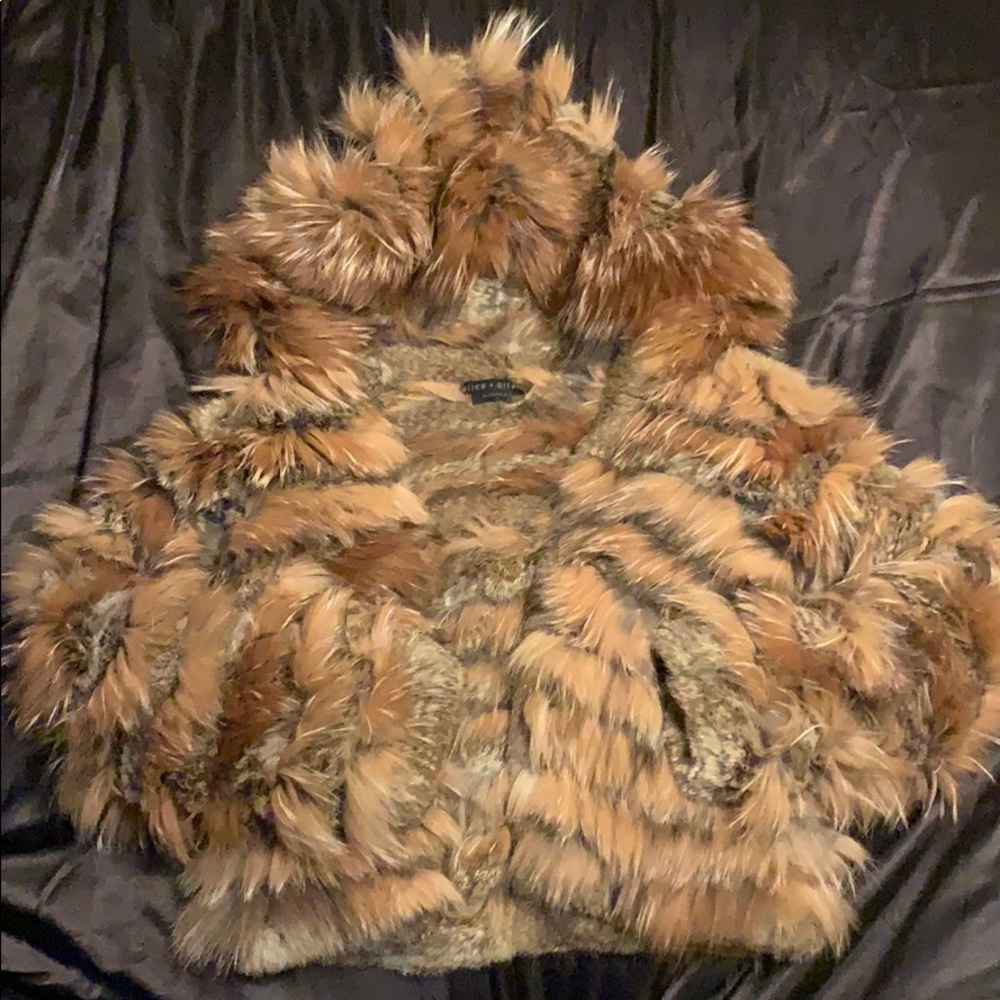 Alice + Olivia Nadia hooded Fur coat